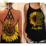 JULY GIRL Criss-Cross Open Back Camisole Tank Top ROSE