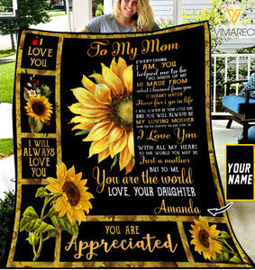 Personalized To My Mom QUILT PRINTED MAR-QH25