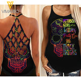 October GIRL Criss-Cross Open Back Camisole Tank Top TL123