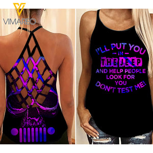 PUT YOU IN THE JEEP CRISS-CROSS TANK TOP SKULL