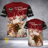 VMMH TEXAS LONGHORN COW TSHIRT 3D PRINTED MAR-MA02