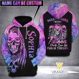 PERSONALIZED MARCH GIRL TATOOS SKULL HOODIE 3D PRINTED TNVQ0802