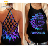 Florida Girl Criss-Cross Open Back Camisole Tank Top 1303NGBD