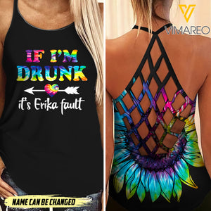 Personalized Bestie Criss-Cross Open Back Camisole Tank Top SKEHY2