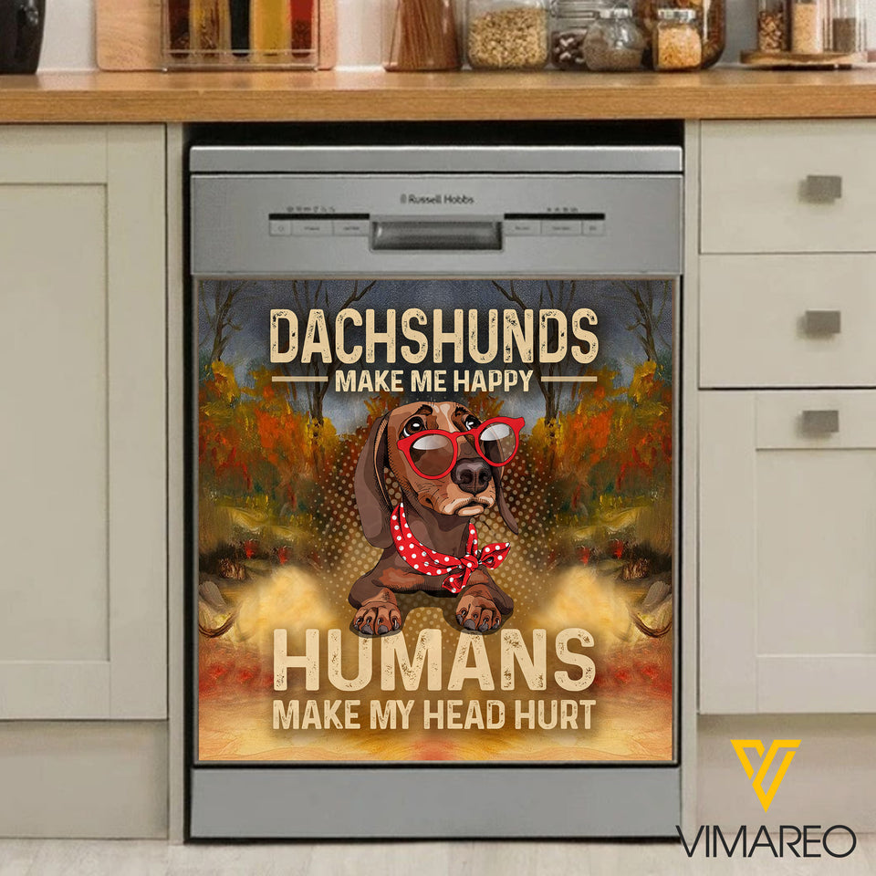 Dachshunds make me happy Kitchen Dishwasher Cover