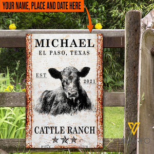Personalized Cow Cattle Ranch Printed Metal Sign MAY-HQ11