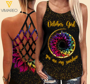 October  Girl Criss-Cross Open Back Camisole Tank Top 1303NGBQ