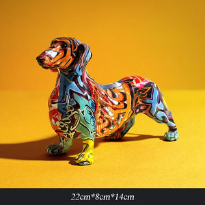 Dachshund Dog Modern Creative Painted Colorful Decoration Home